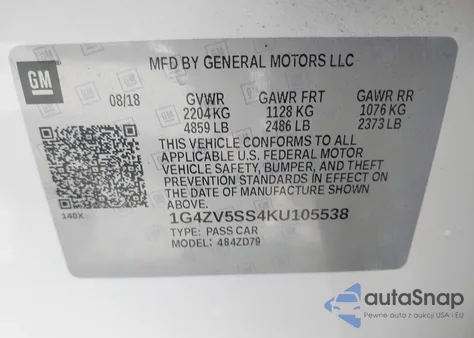 2019 Buick Lacrosse Awd Avenir from USA, damaged, VIN 1G4ZV5SS4KU105538